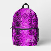 Rosa Töne Disco spiegelt das Muster des Glitzer wi Bedruckter Rucksack (Vorderseite)