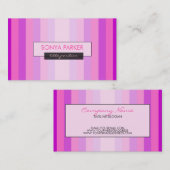 Rosa Töne Streifen Visitenkarte (Vorne/Hinten)
