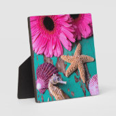 Rosa Töne und Seepferd mit Starfish Fotoplatte (Vorderseite)