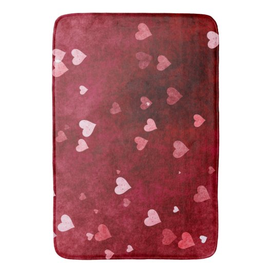 Rosa Tones Hearts Badematte (Vorderseite Vertikal)