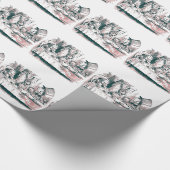 Rosa Tönungs-wütendes Tee-Party Geschenkpapier (Ecke)