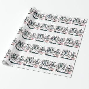 Rosa Tönungs-wütendes Tee-Party Geschenkpapier