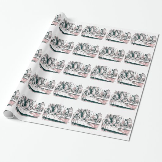 Rosa Tönungs-wütendes Tee-Party Geschenkpapier (Ungerollt)