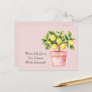 Rosa Topf Gelbe Mach Limonade Postkarte