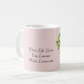 Rosa Topf Gelbe Zitrone Pflanze Kaffeetasse (Vorderseite Links)