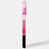 Rosa Tor, Name und Monogramm, Schwarz & Gold Box Case-Mate iPhone Hülle (Rückseite / Rechts)