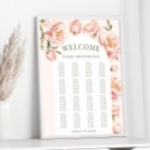 Rosa Torfbäume Blumenbogen Hochzeitsdiagramm Poster