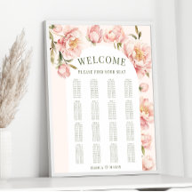 Rosa Torfbäume Blumenbogen Hochzeitsdiagramm