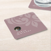 Rosa Toskana Klassisches Minimal Damask Foto Hochz Rechteckiger Pappuntersetzer (angewinkelt)