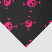 Rosa Totenkopf mit gekreuzter Knochen auf Seidenpapier (Detail)