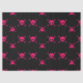 Rosa Totenkopf mit gekreuzter Knochen auf Seidenpapier (Vorderseite)