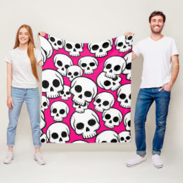 Rosa Totenkopf-Muster Fleece-Decke Fleecedecke