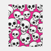 Rosa Totenkopf-Muster Fleece-Decke Fleecedecke (Vorderseite)
