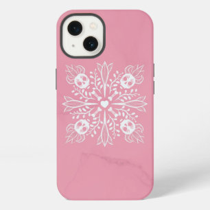 Rosa Totenköpfe Pastell-Goth Kawaii Süßer Horror iPhone 13 Hülle