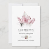 Rosa Tourmaline und Marmorhochzeit Save The Date (Vorderseite)