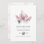 Rosa Tourmaline und Marmorhochzeit Save The Date (Vorne/Hinten)