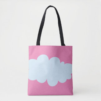 Rosa Tragetasche mit Wolkenmustern Tasche