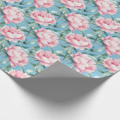Rosa Trailing Peony Blues Geschenkpapier (Ecke)