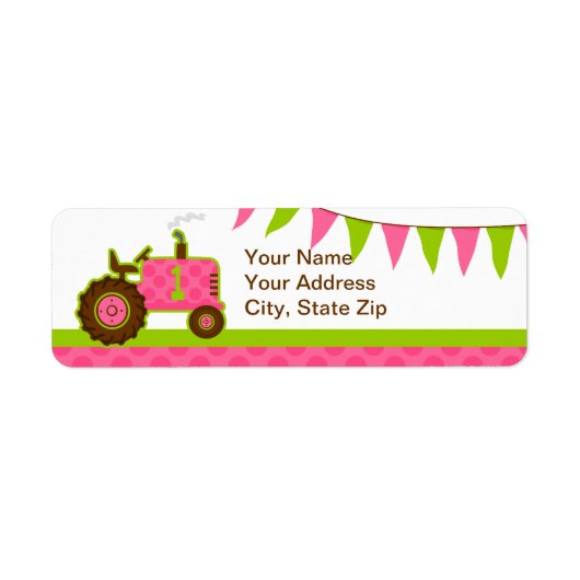 Rosa Traktor 1. Geburtstag (Vorne)