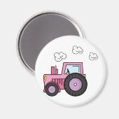 rosa Traktor Magnet (Vorderseite/Rückseite)
