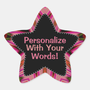 Rosa Trance Streifen Mustersternaufkleber Stern-Aufkleber