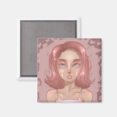 Rosa Tränen Magnet (Vorderseite/Rückseite)