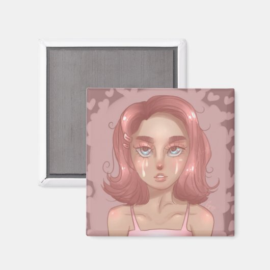 Rosa Tränen Magnet (Vorderseite/Rückseite)
