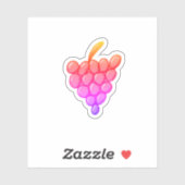 Rosa Trauben Aufkleber (Blatt)