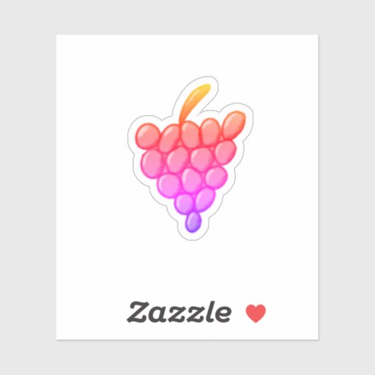 Rosa Trauben Aufkleber (Blatt)