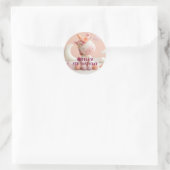 Rosa Traum Einhorn Party Runder Aufkleber (Tasche)
