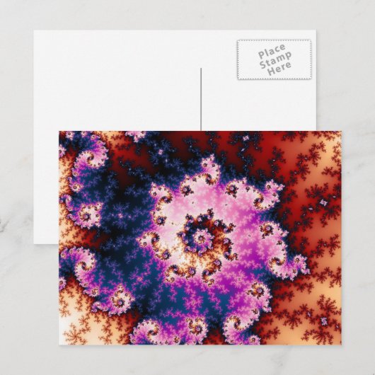 Rosa Traum - Fraktal Postkarte (Vorne/Hinten)