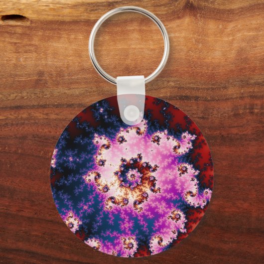 Rosa Traum - Fraktal Schlüsselanhänger (Vorderseite)