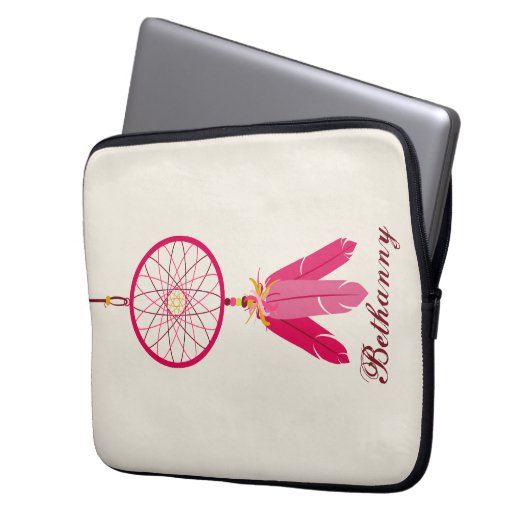 Rosa Traumfänger-Elektronik-Tasche Laptopschutzhülle (Vorderseite Links)