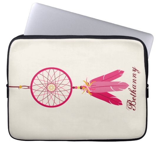 Rosa Traumfänger-Elektronik-Tasche Laptopschutzhülle (Vorderseite)