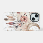Rosa Traumfänger iPhone 15 Hülle (Rückseite (Horizontal))