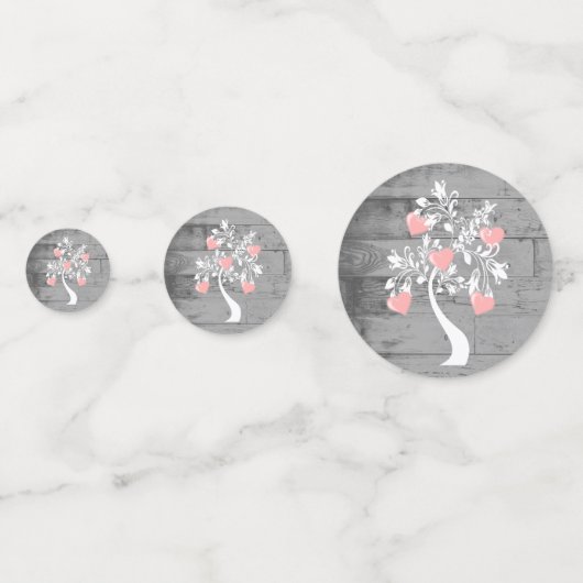 Rosa Tree of Hearts Wedding Table Confetti Konfetti (Vorderseiten)