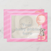 Rosa treffen Sie mich neues Babymädchen, das Party Einladung (Vorne/Hinten)