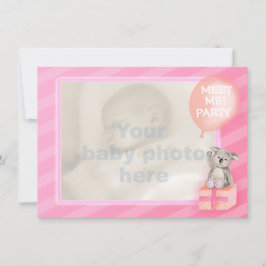 Rosa treffen Sie mich neues Babymädchen, das Party Einladung