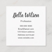 Rosa trendige, schlichte, moderne, minimalistische quadratische visitenkarte (Rückseite)