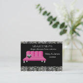 rosa trendiger Innendekorator Business Cards Visitenkarte (Stehend Vorderseite)