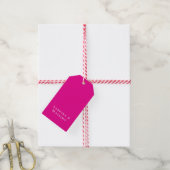 Rosa trendiger moderner minimalistischer Ihr Name Geschenkanhänger (Mit Garn)