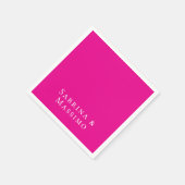 Rosa trendiger moderner minimalistischer Ihr Name Serviette (Ecke)