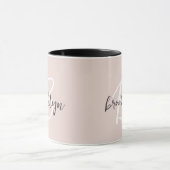 Rosa trendy graue Schrift Monogramm Name Tasse (Zentrum)