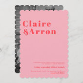 Rosa Trendy Wedding Einladung (Vorne/Hinten)