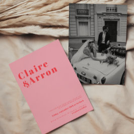 Rosa Trendy Wedding Einladung