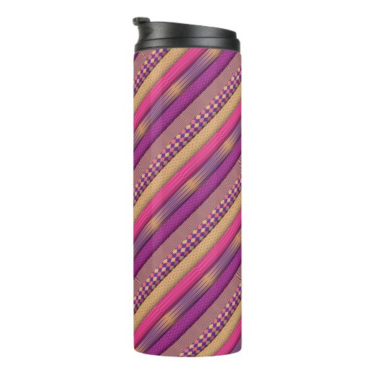 Rosa Tribal Streifen Geometrisches Muster fett eth Thermosbecher (Nach rechts gedreht)