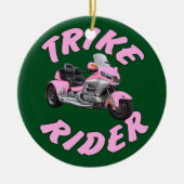 Rosa Trike Reiter Keramikornament (Vorne)
