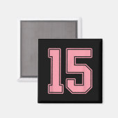 Rosa Trikot Nummer 15 Spieler Uniform #15 Magnet (Vorderseite/Rückseite)