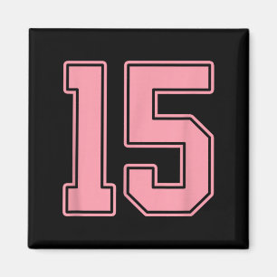 Rosa Trikot Nummer 15 Spieler Uniform #15  Magnet