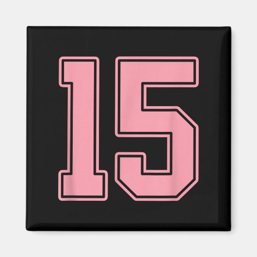 Rosa Trikot Nummer 15 Spieler Uniform #15 Magnet (Vorne)